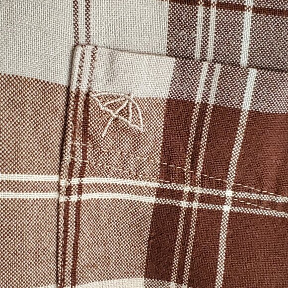 Vintage Arnold Palmer Brown Plaid Shirt Mens Lg 16.5 - Picture 4 of 8